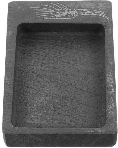 BCOATH Miniatur Tuscheplatte aus Schwarzem Stein mit Feiner Verarbeitung und Retro Stil zum Schleifen und Malen mit Tusche für Chinesische Kalligrafie und Dekoration