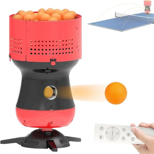 Robot da ping pong programmabile con contenitore a 90 palline, telecomando wireless per velocità, rotazione, posizionamento, macchina per palline da ping pong per pratica da soli