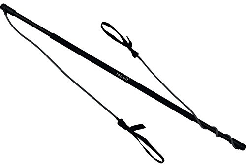 Physio.Stick, Gymnastikstab mit Gummibänder zum Widerstandtraining mit Transporttasche (03: schwarz - stark (1-25 kg))