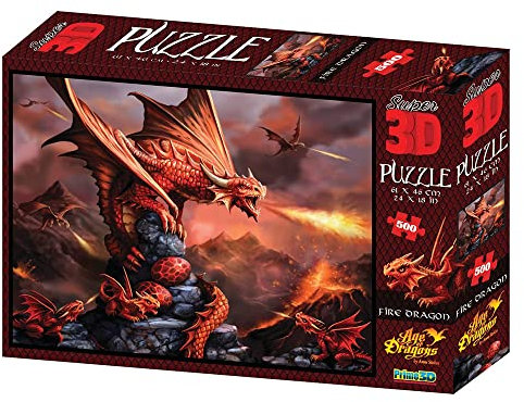 Anne Stokes Fire Dragon 3D Jigsaw Puzzle 500 Piece Multi-colour
