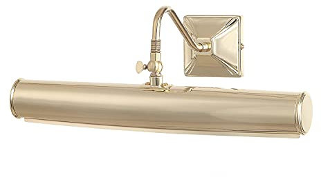 Licht-Erlebnisse Edle Bilderleuchte GAMBAR 3 B:36cm Messing poliert Wandlampe verstellbar Premium Jugendstil Design Lampe