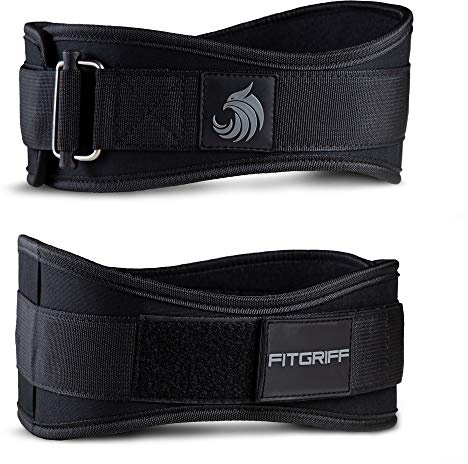 Fitgriff® viktbälte V2 – bälte med tyngdlyftare för kvinnor och män – Bodybuilding, Krafttraining, crossfit training – träningsbälte, tyngdlyftningsbälte, gym training Helt svart XXS