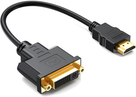 MMOBIEL HDMI auf DVI Kabel Adapter - Bidirektional – Stecker Buchse DVI-I Dual Link auf HDMI - Kabelkonverter Unterstützt Monitor, PC, TV, Gaming, Projektor - 1080p Full HD 60Hz - Gold Stecker 0.3 m
