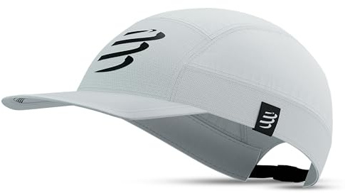 COMPRESSPORT Panel Light Cap |Casquette de Sport Pliable - Ultralégère et Respirante, Protection UV et séchage Rapide, Thermorégulatrice, Idéale pour Running, Trail, entraînement et compétition, Blanc
