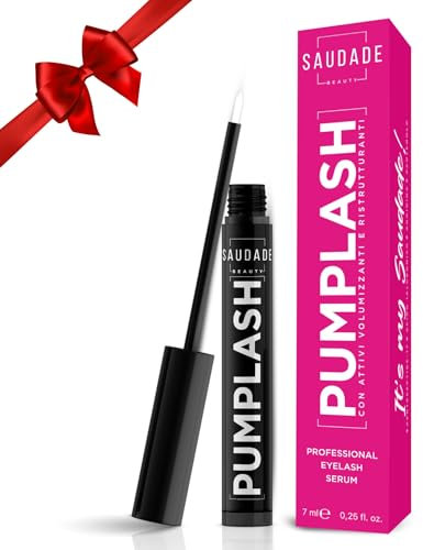 Siero Ciglia e Sopracciglia Pumplash – Formula Rinforzante e Volumizzante 7ml – Con Acido Ialuronico, Peptidi e Pantenolo – Testato Oftalmologicamente – Saudade Beauty - Made in Italy