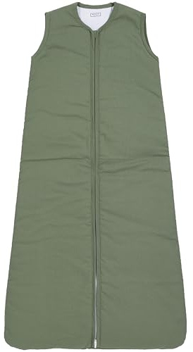 Meyco Baby Uni sovsäck (av 100% mjuk, vävd bomull, extra lång dragkedja, hudvänlig, säker passform, storlek: 70 cm), Forest Green