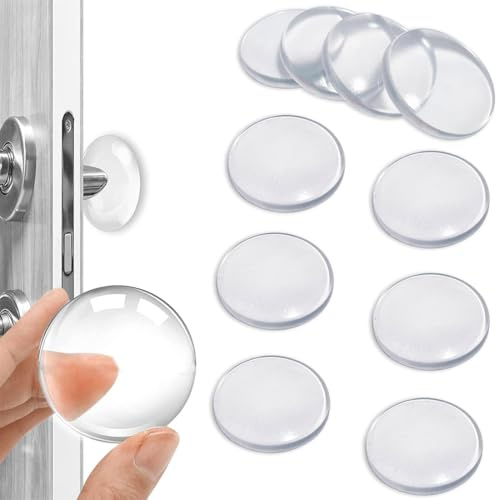 Butoirs en caoutchouc Auto-adhésifs, Butoir de poignée de porte murale le plus fort, Coussin de protection murale rond, Butoir de porte，poignée de porte Porte de protection Auto-adhésif, 10 PCs