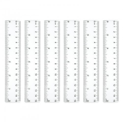 6 Pieza Regla de Plástico, 15cm Regla Transparente, Regla Pequeña de Plástico para Niños, con Pulgadas y Centímetros Regla Pequeña, para la Escuela la Oficina y el Hogar