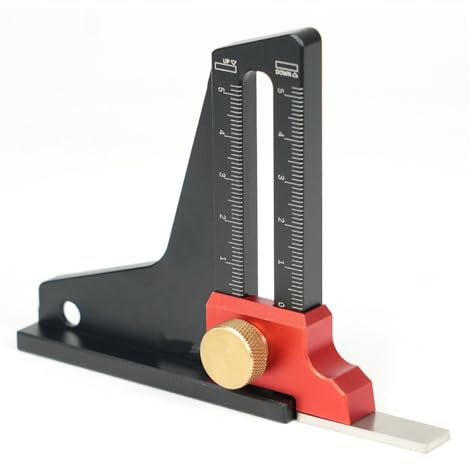 Générique Règle réglable, jauge de hauteur de Table de scie avec échelle pour le travail du bois, coupe de, traitement anodisé