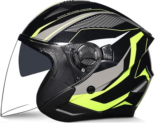 Vintage Half Shell Helmet, Half Elmet Motociclistico - Casco Per Moto Da Donna - Omologato DOT/ECE Comodo Elegante Mezzo Cappuccio Protettivo Per L'avventura Scooter 11,M
