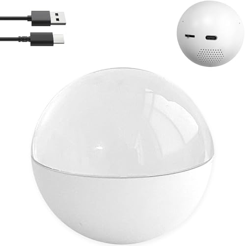 Bola de cristal 3D personalizada: globo terráqueo con reproductor digital de fotos y vídeos con luz LED de 2,7 pulgadas con imágenes personalizadas, luz naranja con latidos white