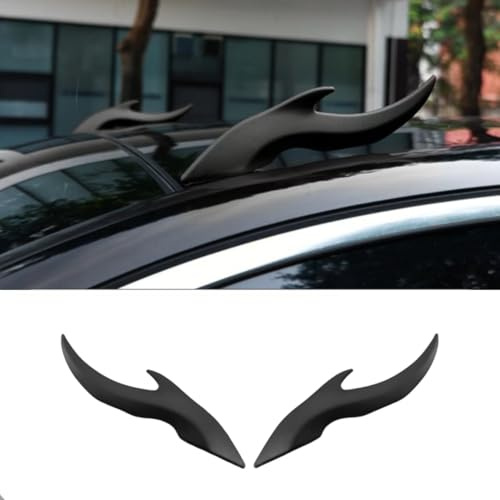 XIAOGUANGFADACAI 2 Pezzi Decorazioni per Tetto Auto per Suzuki Alto 1979-2021, Decorazione Esterna per Veicoli con Corna di Drago Regali di Natale Ornamenti Adesivi,Red