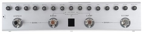 Dpofirs Digitales Wiederaufladbares Gitarren-Multieffektpedal 36 Töne 9 AMP 8 IR für Musiker