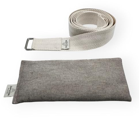 ZAFUZEN Atelier · Stretch- och avslappningsritual · Yogabit med stretchbälte och ögonkudde med lavendel · Wellness Set för yoga, savasana och avkoppling · Modell Clay