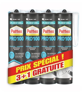 Pattex Pegamento de fijación PL100 High Tank – Blanco – Lote 3+1 – 798270