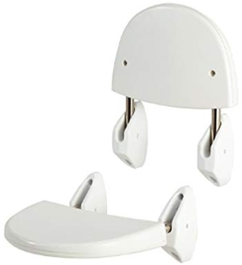 MSV Siège de Douche Mural Rabattable ABS & INOX Blanc - Max 120kg