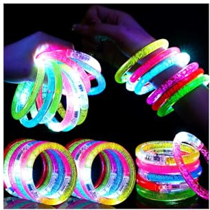 Mikulala 24Pcs Glow in the Dark Party Supplies for Kids/Adults, Flashing Light up Toys LED Bracelets Easter Glow Sticks, Mardi Gras Party Favors Carnival Birthday Concert Gifts Accessory