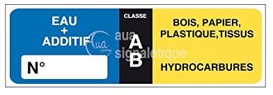 AUA SIGNALETIQUE - Lot 10 Autocollants Etiquettes Extincteur Eau AB