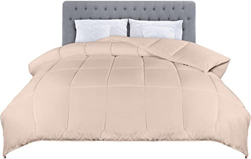 UUtopia Bedding Double Duvet – 4.5 Tog Lightweight Coverless All Season Duvet, Soft Breathable Microfiber with Box Stitching, 200x200 cm (Beige)