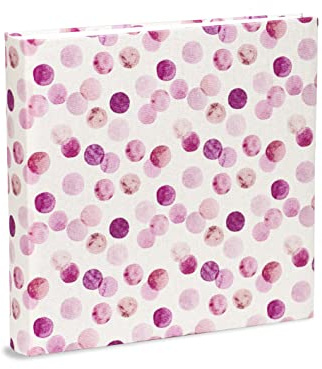Album Fotografico 31X31 in Tessuto Disegno Pois Fucsia 80 Pagine con velina