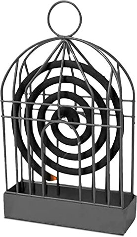 Familie Vogelkäfig Räucherstäbchenhalter,Mückenspirale Mosquito Rack,Meditation Dekorative Räuchergefäß,Räucherspirale Rack Mit Griff Kann Für Zu Hause,Einkaufszentrum,Bad Usw.Verwendet Werden (Black)