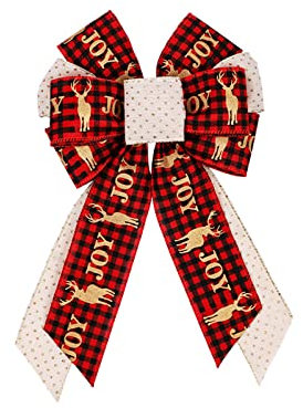 Weihnachtsbaum-Schleife, große Geschenkschleifen für drinnen und draußen, Weihnachtskranz, 22,9 x 38,1 cm