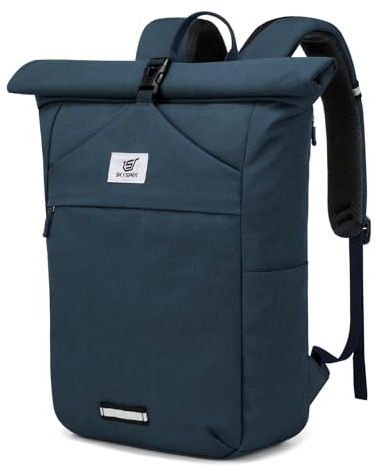 SKYSPER Roll Top backpack 15.6 Laptop Travel Backpack Waterproof Nylon Rolltop Backpack for Cycling Business Travel Commuter Work
