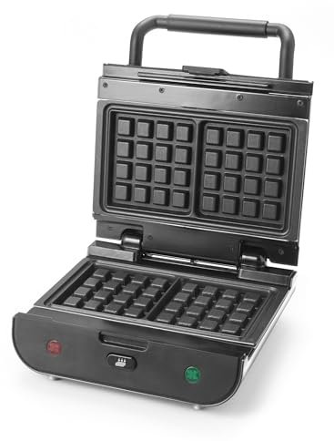 SENYA Appareil à gaufres et croque-monsieur, Gaufrier 3 en 1, Gaufres, Gaufrettes & Croques, 3 Plaques Interchangeables Antiadhésives, Rangement Vertical, Facile à Nettoyer