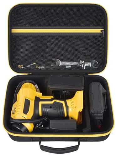 Hard Storage Tools Case, Store for DeWalt Drill Tools & Angle Grinder/for AstroAI Tire Inflator and More - 12x8x2 with Mesh Pocket & Comfort Handle