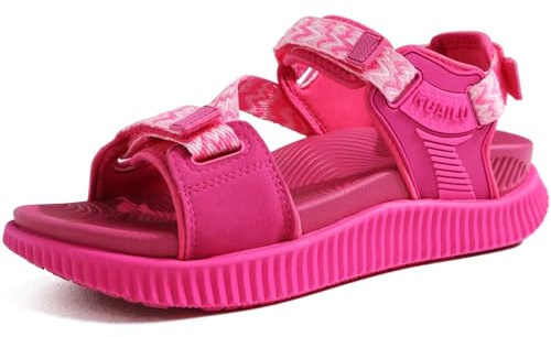 KuaiLu Womens Walking Sandals Comfort Plantar Fasciitis Arch Support Orthopedic Recovery Sport Outdoor Hiking Athletic Cushion Water Camping Shoes Adjustable Strap Rose Red Size 5.5