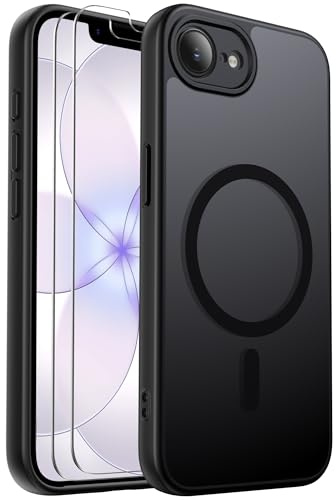 Ezanmull for iPhone 17e/16e Case, Fit for Magsafe, Black | 18FT Mil-Grade Protection, Full Camera Protection, With Screen Protector X2, Translucent Matte, Rugged Shockproof Protective