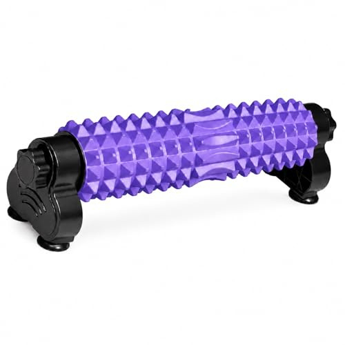GOOGO fasciarulle med stativ, 54 cm rygg- och ryggradsrulle för yoga, pilates, stretching, muskelavslappning, massagerulle för rygg, nacke och ben (lila)