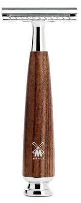 MÜHLE Rytmo safety razor | double edge safety razor | sustainable eco-friendly and reusable | fits all standard DE razor blades | for men and women | chrome with ashwood handle