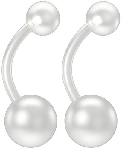 2 Pezzi 1.6mm Bioflex Piercing all'ombelico per ombelico Nabel Barre per gioielli Piercing alla banana