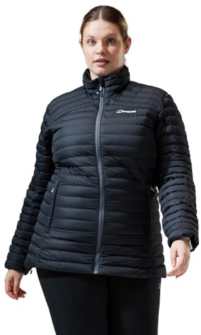 Berghaus Women's Nula Synthetic Insulation Padded Warm Jacket | Durable Design | Water Resistant | Puffer Insulated Jacket, Black/Black, 12