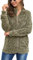 BesserBay Fleecejacke Damen Lang Funktions Teddy Jacke Damen Khaki XL