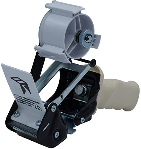 1 Stück - Handabroller - Profi-Ausführung - Version : NR (silent - low noise) - schwarz/black - 50 mm - Klebebandabroller Metallrahmen - elb-verpackungen