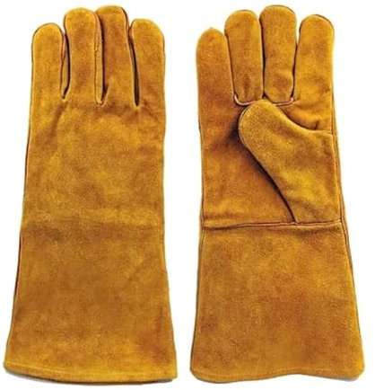 Static Arc WELDING GLOVES GAUNTLET PAIR LEATHER STOVE BURNER OVEN FIRE HEAT RESISTANT
