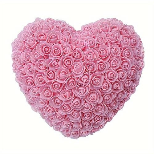 Rosenherz - Valentinstagsgeschenk Ehefrau, Herz, Rosenstrauß, Blumenstrauß, Geschenk für Freundin, Geburtstagsgeschenk, Muttertag Muttertagsgeschenk (von Partygeschenke24) (Rosa)
