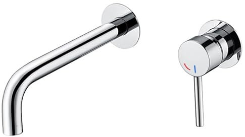 VALAZ Grifo Lavabo Cromado Empotrado | Grifo Lavabo Monomando, Apertura en Frío, Agua Fría y Caliente, Ahorro de Agua | Instalación Fácil y Rápida | Latón, Inoxidable, Elegante, Redondo, Serie Selva