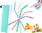 Krapps | Pajitas reutilizables | Pajitas silicona | x5 Pajitas reutilizables niños+Cepillo de Limpieza+Bolsa almacenaje | Pajitas para Vaso con Pajita Niños | Regalitos Cumpleaños Invitados Niños