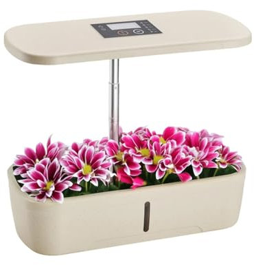 Spacetronik Smart Garden Indoor - Hydroponisches Anzuchtsystem mit Höhenverstellbares LED-Pflanzenlampe und Bewässerungssytem - 12 Hülsen, 4L Wassertank, Steuerungspanel mit Timer