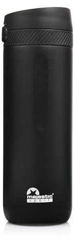 Majestic Sport Nord Thermobecher 600 ml, Kaffeebecher to go 100% Auslaufsicher, Hält mind. 6 h warm, BPA-Frei - Schlanker Edelstahl coffee to go becher, Schwartz.