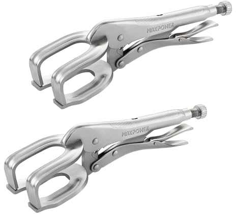 MAXPOWER 10-inch Locking Pliers Welding Clamp, U-shaped Jaw Max Capacity Up to 3.54, 2-Piece Locking Welding Clamps