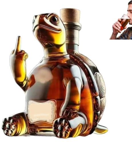 Carafe à whisky, statue d'art, carafe à vin rouge créative de 300 ml, ornements de verre à whisky en forme d'animaux intéressants, sculpture de bouteille de vin tortue, bouteille d'ornements