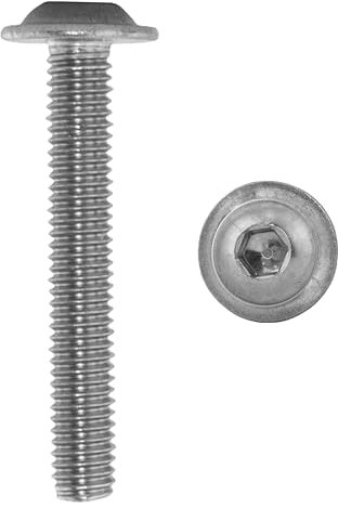 Linsenkopfschrauben M8 X 70 ISO 7380 mit Flansch u. Innensechskant (ISK) Edelstahl A2 (100 Stück) - V2A Linsenschrauben mit Bund Rundkopfschrauben Flachkopfschrauben Flanschschrauben