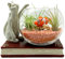 Purrfect Cat Gifts - Cat & Glass Fish Bowl Ornament - Aquarium Fish Tank Vintage Retro Home Decor Gift - Perfect Table Centre Piece for Cat Enthusiasts - Size (19x18x14.5cm)