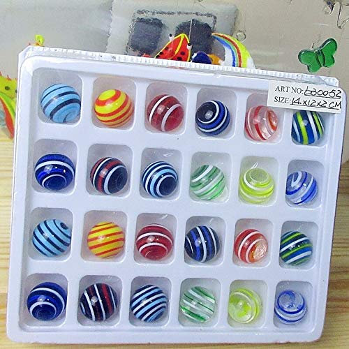 L Main Murano Glass Balles Boules d'ornements Aquarium Jardin Décor Vase rempli Une Boule de Verre remplie (Color : Clear, Size : 16mm)