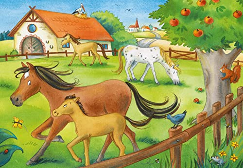 Ravensburger - Puzzle Enfant - Lot de 2 Puzzles 12 pièces - Vacances au Centre équestre - Fille ou garçon dès 3 Ans - Puzzle de qualité supérieure - 2 Posters Inclus - 05178