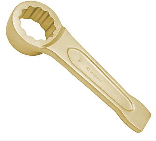 WEDO Glänzender konvexer Maulschlüssel, funkenfreier Sicherheitsschlüssel, Aluminium-Bronze, DIN-Standard, BAM- und FM-Zertifikat, 6,5 cm, 65 mm Breite